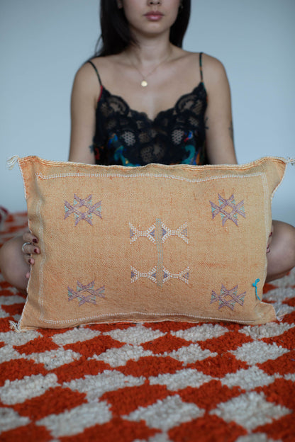 Pillow cover made out of Moroccan cactus silk and comes in many colors