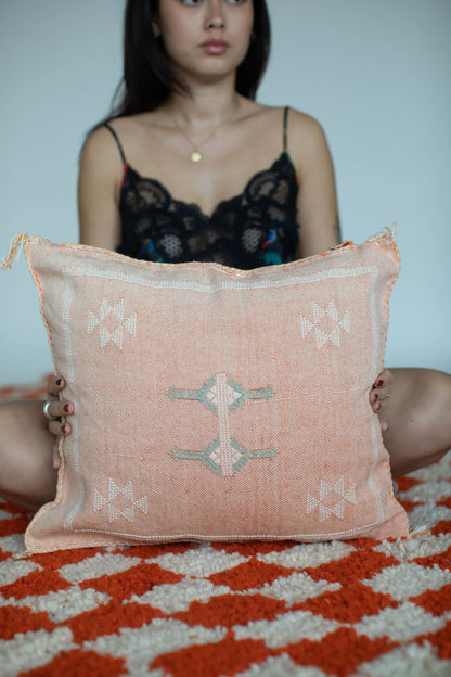 Pillow cover made out of Moroccan cactus silk and comes in many colors