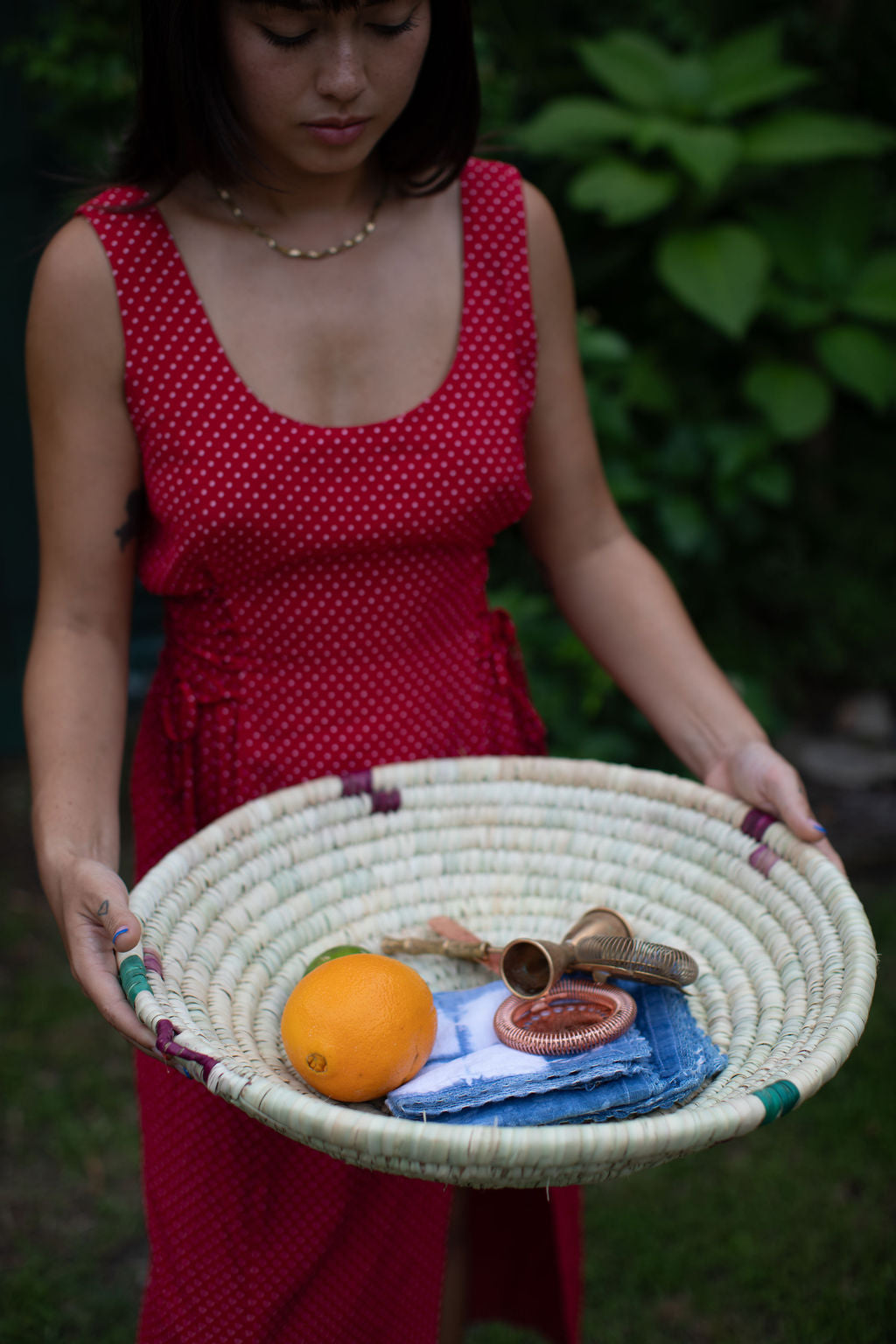 Round Palm Storage XL Tray without handles - Morocco