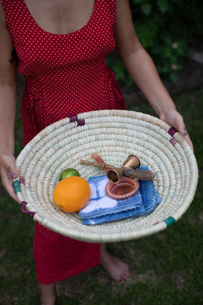 Round Palm Storage XL Tray without handles - Morocco