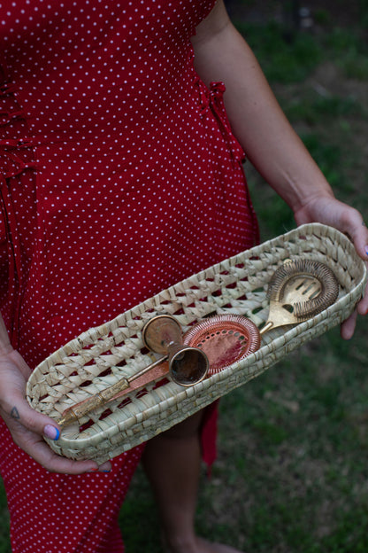 Palm Storage Basket - Morocco Long Skinny Rectangle