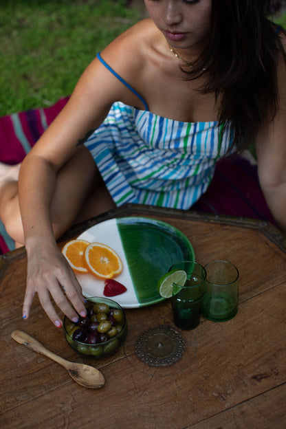 Green Plate - Hand-painted Morocco