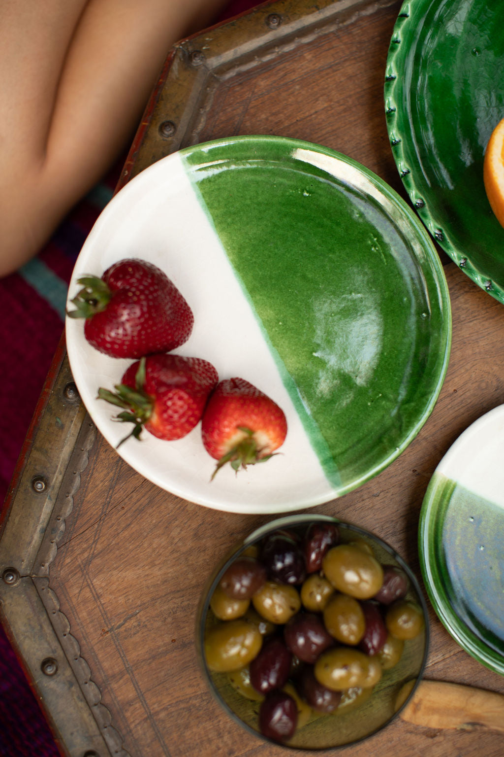 Green Plate - Hand-painted Morocco