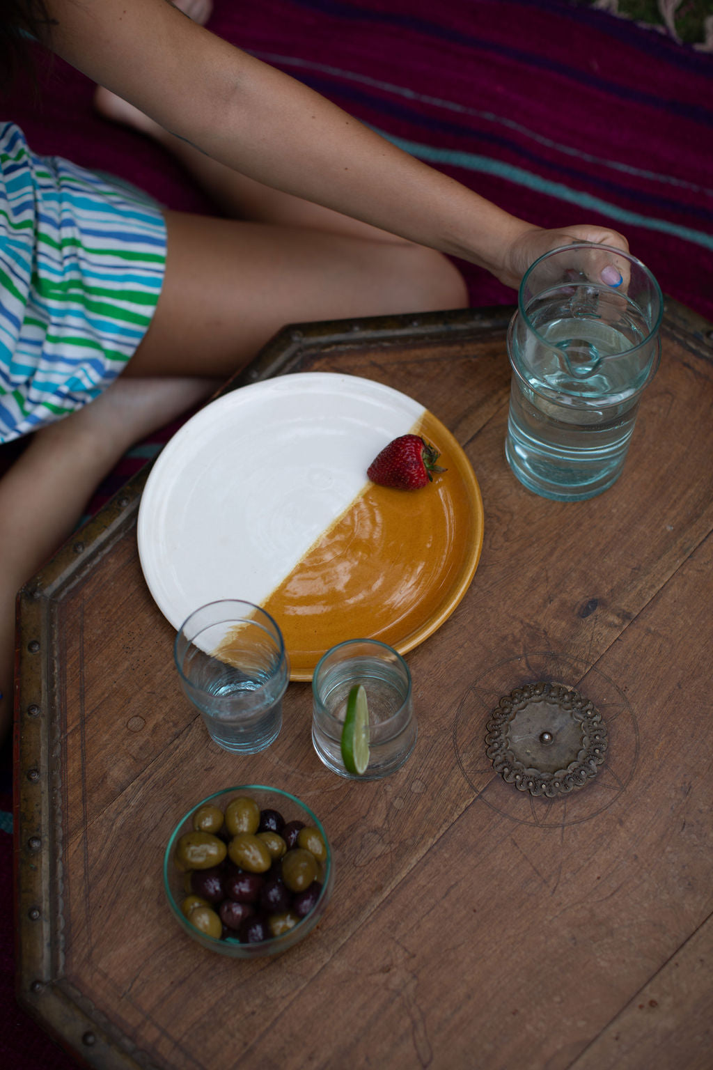 Orange Plate - Hand-painted Morocco