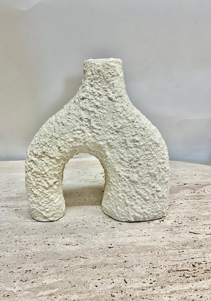 Textured White Donut/Geo Vase
